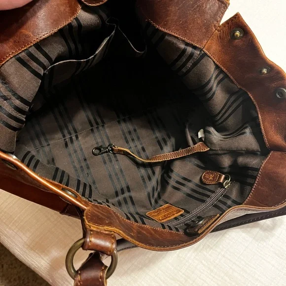 FRYE Melissa Purse or Tote Bag. Cognac Color - Picture 7 of 12